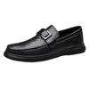 Sapatos de Couro Business Casual para Homens, Slip-Ons, Sapatos Jovens da Moda de Sola Grossa, Sapatos para Dirigir, Sapatos Individuais para Quatro Estações, Sapatos Masculinos de Couro de Vaca