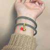 Hanfu antigo de verão com ornamentos de mão passo a passo uma pulseira de sino de jingle contas de jade vermelho presente para namoradas atacado