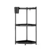 Estante de Almacenamiento de Cocina de Encimera Sin Perforaciones de Piso Triangular Especiero Multicapa de Esquina Estante para Cuchillos y Palillos