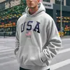 Comercio Exterior Transfronterizo Otoño e Invierno Estilo Americano Letras Impresas Sudadera con Capucha, Moda Casual Holgada Manga Larga