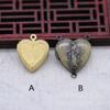 Joyería Hecha a Mano DIY Colgante Retro Estilo Bosque Collar con Forma de Corazón Álbum de Fotos Grabado Material de Manualidades de Cobre de un Solo Agujero B1020