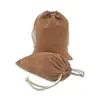 Fábrica de Origem Bolsa de Veludo Marrom com Cordão Bolsa de Cordão para Joias Cosméticos Bolsa de Armazenamento para Instrumentos de Beleza