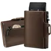 Porta-Cartões de Metal 70% de Desconto Transfronteiriço Porta-Cartões com Ejeção Automática Porta-Cartões Simples Masculino com Zíper para Moedas Multifuncional