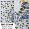 Novos adesivos 3D para nail art de Halloween europeus e americanos com tema de cabeça de abóbora, fantasminha, aranha, adesivos à prova d'água para celular DIY