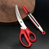 Tijeras de Barbacoa Estilo Coreano con Hojas Curvas, Tijeras de Cocina para Barbacoa de Acero Inoxidable, Tijeras para Alimentos de Restaurante, Juego de Pinzas para Huesos de Pollo para Uso Doméstico