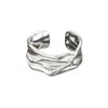 Anillo de Cobre Galvanizado de Diseño Irregular Ajustable Estilo Europeo y Americano de Gama Alta Joyería para Mujer