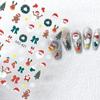 Adesivos de Nail Art de Natal Floco de Neve Branco Meias de Papai Noel Enfeites de Unhas Laço Decalque de Boneco de Neve de Natal
