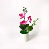Bonsái de Orquídea Phalaenopsis Artificial Decoración del Hogar Película de Simulación Planta en Maceta Flor Falsa Arreglo para Fotografía Planta Verde Maceta Pequeña