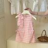 Vestido de Niña Pequeña Dulce 2026 Verano Estilo Coreano Moderno Elegante Niña Vestido sin Mangas con Lazo Vestido de Princesa de Moda