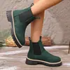 Botas Martin de Cano Curto com Zíper Novo, Bico Redondo, Dupla Moda, Confortáveis, Salto Grosso, Tamanho Grande, Europeias e Americanas, Transfronteiriças, Atacado