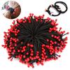 Liga para el Cabello Tres en Uno Cereza Roja Alta Elasticidad Cuenta Roja Cuenta de Color Anillo para el Cabello Liga para el Cabello Anudada a Mano Banda Elástica para Cola de Caballo