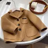 Adequado para meninos e meninas, casaco curto de algodão estiloso de lã para outono e inverno, jaqueta esportiva retrô casual resistente a rugas, peça de outer wear da moda