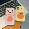 Funda de Teléfono Temática de Frutas en Inglés Adecuada para Apple 17 Pro Max y iPhone 16 Pro, Funda de Teléfono con Ventana en Forma de Corazón