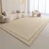 Alfombra de Velour de Cristal Color Crema para Sala de Estar, Dormitorio, Tienda Completa, Alfombra para Mesa de Café, Hogar, Absorbente de Agua, Resistente a la Suciedad, Antideslizante, Generación de una Pieza
