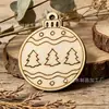 Colgantes de decoración navideña de madera transfronterizos DIY Campanas para árbol de Navidad Etiquetas de regalo Decoraciones para fiestas en casa