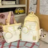 Mochila Escolar Feminina Nova Estilo College Estilo Japonês Fresco Desenho Animado Bolinhas Mochila para Aluno do Ensino Fundamental Leve Mochila de Viagem