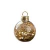 Bola de Natal Pendente Árvore de Natal Vidro Transparente Floco de Neve Bola de Natal Brilhante Decoração de Natal Bola Pendente de Lantejoulas Caixa