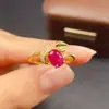 Anillo de Rubí Natural Transfronterizo Accesorios para Mujer Nicho de Alta Gama Joyería de Plata 925 5*7mm Venta Directa de Fábrica de Joyería