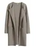Nova Roupa Feminina Primavera e Outono 2024 Moda Europeia e Americana Transfronteiriça Confortável Casual Jaqueta Top de Lã com Lapela