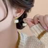 Aretes Geométricos Cuadrados Asimétricos Retro Franceses para Mujer, Lujo Accesible, Aretes de Alta Gama, Aretes de Estilo Nicho