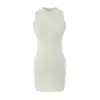 Ins moda feminina atacado estilo europeu e americano desejo puro garota popular Kardashian vestido colete justo sem mangas gola alta