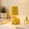 Luminária de Mesa Touch Control ao Lado da Cama, Veludo Colorido Pequena Decoração Dourada Estátua Pensador Mesa Led