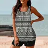 Europeu e Americano Novo Transfronteiriço Confortável Roupa de Banho Duas Peças Estampada Tankini Secagem Rápida Dividido Roupa de Banho Estilo Quente da Amazon