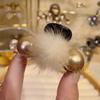 Cabello de visón de alta calidad otoño e invierno Nuevo clip para el cabello con bola de cuentas dulce semi recogido clip de tiburón para el cabello tocado