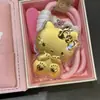 Chaveiro de Gato em Ouro Puro 999, Pingente Fofo de Gatinho para Bolsa, Pequeno Brinde Promocional, Presente de Ano Novo