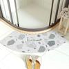 Alfombra Curva para la Puerta del Baño, Cabina de Ducha, Alfombra Absorbente Creativa Personalizada, Separación de Seco y Húmedo en el Baño, Felpudo Antideslizante
