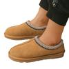 2024 Nuevas Botas de Nieve Ug Transfronterizas Talla Grande Estilo Étnico para Hombre Botas de Nieve de Suela Fina Pantuflas de Algodón para Parejas Zapatos de Mujer