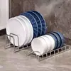 Escurridor de platos de acero inoxidable para el hogar, escurridor, secador de platos para gabinete de cocina, estante de almacenamiento para tapas de ollas, tazones, palillos y platos