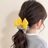 Diadema de tela dulce a rayas con lazo grande para el pelo (tipo intestino grueso) para niñas, Cuerda para el pelo de tela dulce, Accesorio para el pelo de niña para coleta, No daña el pelo