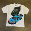 Camiseta de algodón de manga corta con cuello redondo y estampado retro clásico
