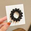 Anillo para el pelo de línea telefónica para mujer, cuerda para el pelo pequeña estilo coreano, cuerda para el pelo, cinturón de goma negro, diadema de bobina eléctrica, tamaño grande