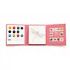 YUELU Mini Libro de Colorear Acuarela 70% de Descuento, Libro de Colorear Portátil Hecho a Mano para Alivio del Estrés con Pinturas Integradas y Páginas Perladas