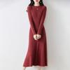 Outono e inverno 2024 Novo vestido de lã pura longo acima do joelho engrossado quente vestido de malha para todas as combinações roupa exterior feminina