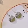 Un Ciervo Plata S925 Plata Esterlina Natural Hotan Sapa Personalidad Retro Aretes Auspiciosos Estilo Clásico Elegante Gancho para la Oreja Combinable