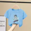 Camiseta de Manga Corta para Niños Verano 2025 Nuevo Estilo, Top de Verano de Algodón Puro de Media Manga para Niños Mayores, Ropa Infantil de Moda