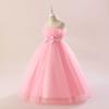 Comercio Exterior Vestidos Transfronterizos Europeos y Americanos para Niños, Vestidos de Princesa Mullidos de Malla para Niñas, Vestidos de Pasarela con Lazo para Niños Grandes