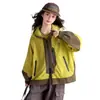 Chaqueta con capucha de otoño para niñas 2026 nuevo estilo para niñas de tamaño mediano y grande, cortavientos de bloques de color para niños de primavera y otoño para estudiantes de secundaria