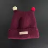 Bonitos y adorables gorros de otoño e invierno para niños, con diseño de poner, material de punto y una serie de dibujos animados, que brindan abrigo y protección para los oídos para bebés y niños pequeños.
