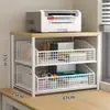 Estante de almacenamiento para impresora, organizador de escritorio pequeño multifuncional para uso doméstico, con cajones para guardar y organizar documentos