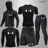 Traje esportivo transfronteiriço masculino para fitness, calça legging de secagem rápida, seda gelada, equipamento de corrida, traje para corrida matinal, traje de treino para basquete, atletismo