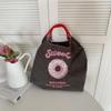 37231 japonês ballchain donut bordado saco de compras nicho commuter grande capacidade nylon shoulder bag
