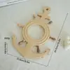 Estante de pared pequeño de madera estilo nórdico, decoración de pared retro vintage para sala de estar y entrada, adorno colgante creativo