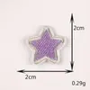 Parche Bordado de Estrella de Cinco Puntas y Corazón en Colores Macaron, Parche Autoadhesivo DIY, Pegatina de Tela para Ropa, Bolsos y Diarios, Lindo