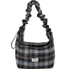 Bolsa de Lona Floral Relaxada e Preguiçosa Estilo Coreano, Bolsa Nuvem Plissada Doce e Feminina, Bolsa Dumpling Transversal de Grande Capacidade