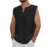 Amazon Wish Comercio Exterior Verano Europeo y Americano para Hombre Chaleco Camisa de Algodón Sin Mangas con Encaje Calado y Cordones Rebaja Sin Devoluciones