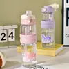 Copo com Canudo de Alto Valor Estético e Design Criativo, Copo de Água de Plástico Inquebrável para Meninas, Copo com Canudo de Grande Capacidade, Resistente a Altas Temperaturas